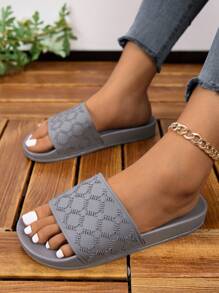 Dép nhựa đế cao su đàn hồi thời trang mới dành cho nữ, mềm mại thoải mái, nhẹ, bền, đi lại dễ dàng, chống sốc, đi trong nhà - Xám - Xem 8