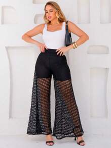 Women Pants - 黑色 - 查看 6