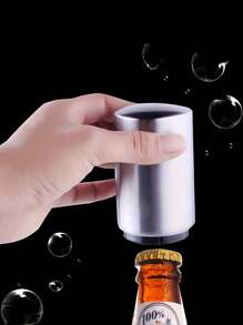 2 件不锈钢磁性开瓶器 - 轻松按压即可开啤酒、葡萄酒和苏打水 - 家庭酒吧必备厨房工具，父亲礼物