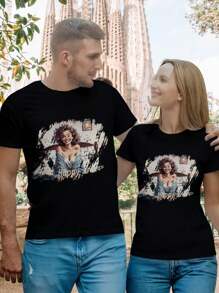 Valentine's Day Vixen Wives T-Shirt Happy Lives Stag Vixen Lifestyle Tees For Women - Black - View 1