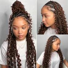 2 Bundles Human Braiding Hair For Boho Braids, Brown 16Inch -28Inch 100g Brazilian Virgin Deep Wave Bulk Human Hair For Braiding Extensions Hair 4# - Brown - View 3