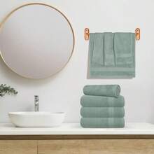 Ultra Soft 8-Piece Towel Set -% Ring Spun Cotton, 2 Oversized Bath Towels 27x54, 2 Hand Towels 16x28, 4 Wash Cloths 13x13 - Daily Use, Hotel & Spa - Olive Green, Luxury Towel Set - 出口 - 查看 4