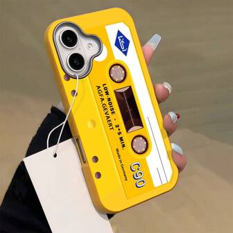 1st metallram Gult lädermönster telefonfodral kompatibelt med IPhone 16PROMAX 11 12 13PROMAX 14PROMAX 15