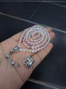 Tasbih 6mm 99 White Crystal Stone Prayer Beads Eid Ramadan Gift Misbaha Bracelet Islamic Accessories