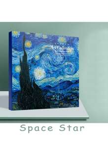 1pc 160 Pages Creative Sketch Book, Van Gogh Oil Painting Style 20K Premium Drawing Notebook, High Quality Art Supplies Back To School,Mother's Day,Mom's Gift