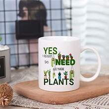 Funny Coffee Mug, Yes I Really Do Need All These Plants Mug, Makes A Wonderful Gift For Every Plant Lover, Plant Lady Coffee Cups, Birthday, Christmas Gift, 11 Oz Novelty Mug,White - White - View 1