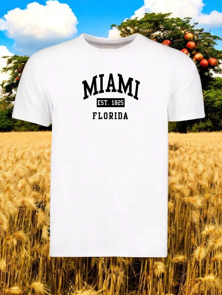 Playera Miami Florida 100% Poliester Bombay - Blanco - Ver 1