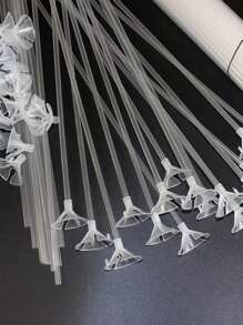 10/20/30/50 件塑料气球固定扣和固定棒，派对用简约透明气球架