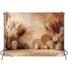 1pc Boho Style Photo Background Banner, Polyester Material, Multi-Size, Party Decoration Photo Background, Suitable For Home, Baptism And Party Decoration