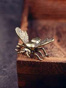 1/2 件手工黄铜蜜蜂雕像 - 艺术家居和办公室装饰，非常适合卧室展示和收藏工艺品，理想的节日礼物，金属昆虫雕塑可用于办公桌和家居装饰，多功能节日装饰 - 彩色 - 查看 2