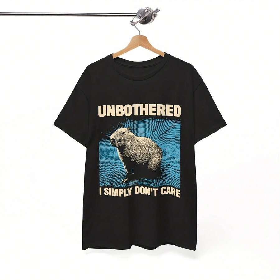 Unbothered Capybara T-Shirt - 黑色 - 查看 1