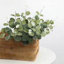 10PCS/30PCS/50PCS Artificial Plant Eucalyptus Leaves, Bride Holding Flower Material, Valentine's Day Gift Decoration, Plastic Flower Potted Plant Accessories, Home Decoration, Outdoor Garden, Windowsill, Bathroom Decoration,Valentine's Day Gift New Year, Birthday Party Decoration Materials, Valentine Day, Gift