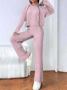 Women's Sexy Jogger Pants And Casual Sweatshirt Set - 羅莎.泰莎 - 查看 2