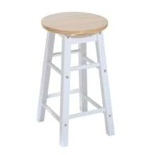 HOMCOM 3PC Wooden Kitchen Cart Mobile Rolling Trolley Folding Bar Table Two Stools Dining Chair Storage Shelf W/2 Drawers & 6 Wheels - White - View 9