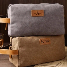 1pc Customized Men's PU Toiletry Bag, Travel Bag, Groomsman Shaving Kit Bag, Makeup Bag, Team Building/Party Wash Bag, Storage Bag, Valentine's Day For Holiday/ Vacation, For Outdoors/Outings/Travel/Hiking/Stadium/Sports/Climbing, For Business/Commute/Work/Office - Multicolor - View 2