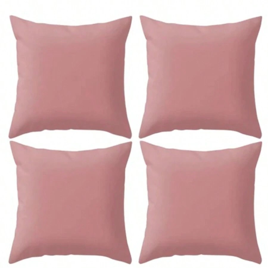Kit 04 Plain 40X40 Cushion Covers With Zipper - Rusty Rose - View 1