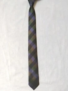 Men's Casual Colorful Plaid Tie (5.5cm) - 橄欖綠 - 查看 2