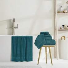 Ultra Soft 8-Piece Towel Set -% Ring Spun Cotton, 2 Oversized Bath Towels 27x54, 2 Hand Towels 16x28, 4 Wash Cloths 13x13 - Daily Use, Hotel & Spa - Olive Green, Luxury Towel Set - 藍綠色 - 查看 4