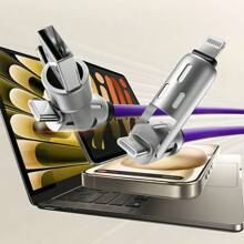 BinBoom 4 In 1 USB Charging Cable (3.3FT/3.9FT/6.6FT) With Breathing Light, USB A/C To C/L Multi Charging Cable For Phone 16 15 Pro Max , IPad Pro Air, SamSungS24, Phone 14 13 12 - Multicolor - View 6