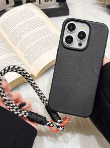 手机吊饰、手机挂绳 2 件手链 + PU 手机壳纯色糖果色手机壳、腕带手链手机壳、防丢失 PU 皮革手机壳兼容 iPhone 16 Pro Max 15 14 13 12 11 Pro Max 15 16 Pro Plus 防震奢华手机壳 - 黑色 - 查看 10
