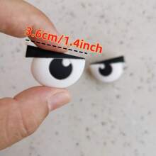 Bộ 4 món - Đồ trang trí mắt dễ thương, vui nhộn, kỳ quặc, có thể tạo kiểu theo nhiều cách, phù hợp với dép xăng đan, dép lê, v.v. Một món quà quyến rũ (Không bao gồm giày) - Đen và trắng - Xem 3