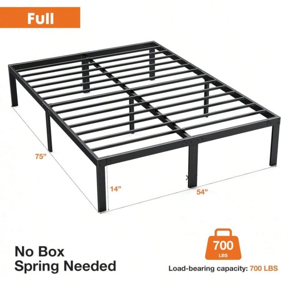 ROIL 14 Inch Twin Size Bed Frame with Mattress Slide