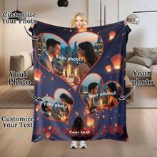 定制爱情背景图片和文字毯子，情人节装饰挂毯，个性化的理想礼物，适合他/她、男朋友、女朋友、爸爸、妈妈、家人、朋友、宠物，适合周年纪念日、情人节、母亲节、生日、儿童节、父亲节、毕业典礼、婚礼、圣诞节、沙发、床、汽车、卧室、客厅、办公室、户外露营、海滩、家庭墙壁装饰