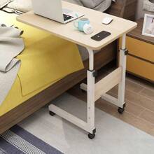 Portable Over Bed Chair Table Hospital Overbed Height Adjustable Laptop Tray UK - Log color - View 6