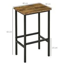 HOMCOM Industrial Bar Stools, Set Of 2 Kitchen Breakfast Bar Chairs With Footrest, Counter Height Island Stools For Dining Area, Home Pub, Rustic Brown - Brown - View 3