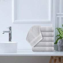 Ultra Soft 8-Piece Towel Set -% Ring Spun Cotton, 2 Oversized Bath Towels 27x54, 2 Hand Towels 16x28, 4 Wash Cloths 13x13 - Daily Use, Hotel & Spa - Olive Green, Luxury Towel Set - 淺灰色 - 查看 4