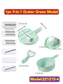 9-In-1 Vegetable Slicer Set, Potato Slicer, Grater, Shredder, Chopper, Kitchen Tool 9-In-1 Vegetable Cutter With Large Container, Random Color