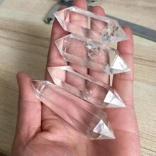 Stunning Natural Transparent Quartz Double Pointed Gemstones - Perfect Home Decoration And Unique Gift Creative Crystal Decoration - White - View 6