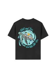 Camiseta de manga corta de cuello redondo con estampado divertido para adolescentes, top casual de verano