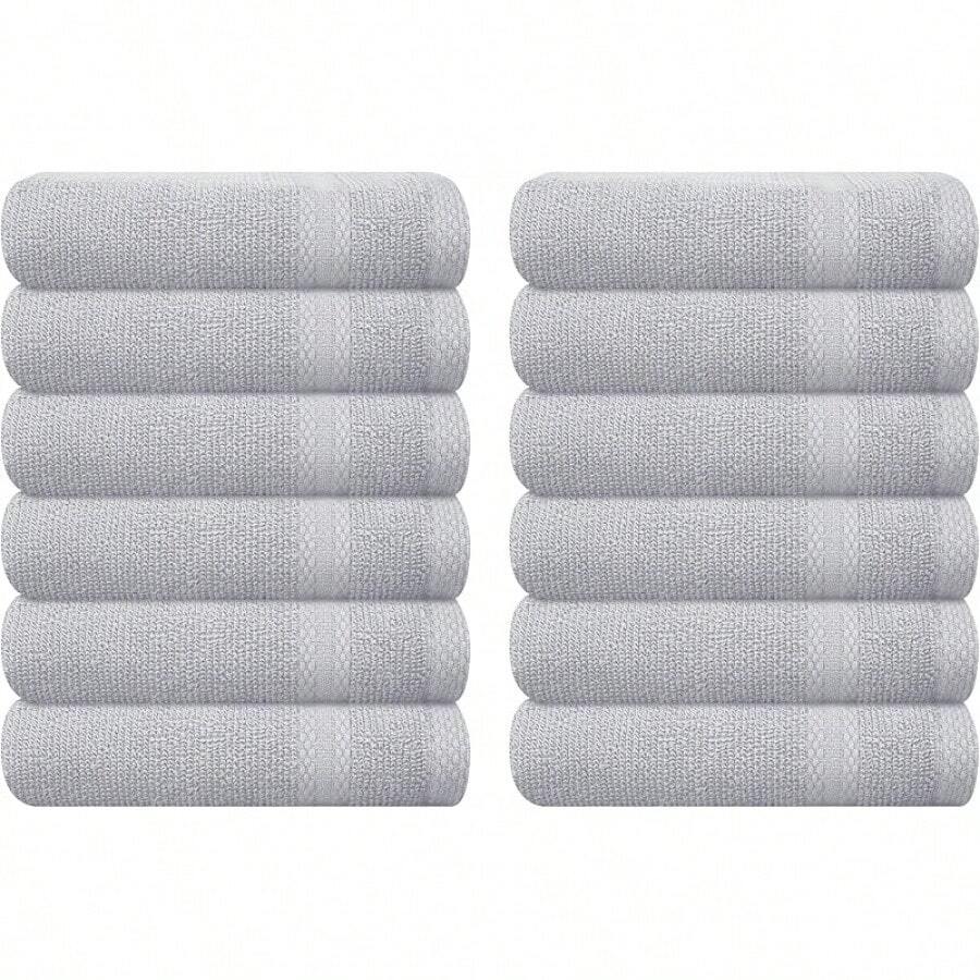 Ultra Soft 8-Piece Towel Set -% Ring Spun Cotton, 2 Oversized Bath Towels 27x54, 2 Hand Towels 16x28, 4 Wash Cloths 13x13 - Daily Use, Hotel & Spa - Olive Green, Luxury Towel Set - 淺灰色 - 查看 1