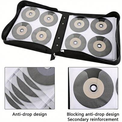 CD Case Disc Carry Case 320 Disc Capacity Holder Protector CD DVD Binder Wallet Large DVD Storage Case Protective Bag CD DVD Storage