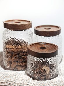 Hũ thủy tinh trong suốt có nắp đậy bằng gỗ keo, bảo quản kín khí cho trà, cà phê, gia vị, hàng khô và nhiều thứ khác - Nhiều màu - Xem 8