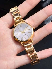 1pc Graduation Digital Small Disc Girls Steel Strap Watch And 1pc Bracelet Jewelry Set For Ladies
