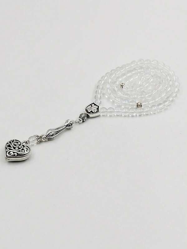 Tasbih 6mm 99 White Crystal Stone Prayer Beads Eid Ramadan Gift Misbaha Bracelet Islamic Accessories