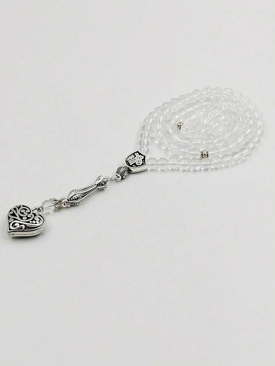 Tasbih 6mm 99 White Crystal Stone Prayer Beads Eid Ramadan Gift Misbaha Bracelet Islamic Accessories