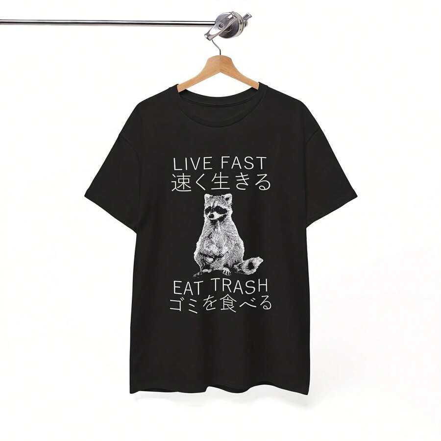 Live Fast Japanese Rac T-Shirt - Black - View 1