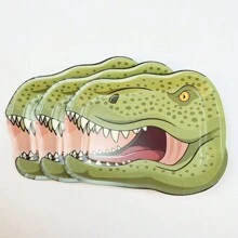 10 piezas/20 piezas/50 piezas Platos de papel con forma de dinosaurio para fiestas de cumpleaños, suministros para fiestas de dinosaurios, vajilla Dino World, platos de postre con diseño de jungla tropical para decoración y regalos de mesa en fiestas de cumpleaños - Multicolor - Ver 8