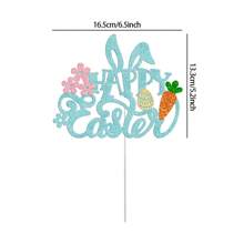 1pc Easter Cake Topper With Rabbit Ears, Spring Themed Cake Decoration For Easter Party - Multicolor - View 9