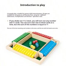 Classic Desktop Version Pub Board Game Gift Pack Wooden Board Table Math Game Close Box Dice Game Adult - Multicolor - View 2