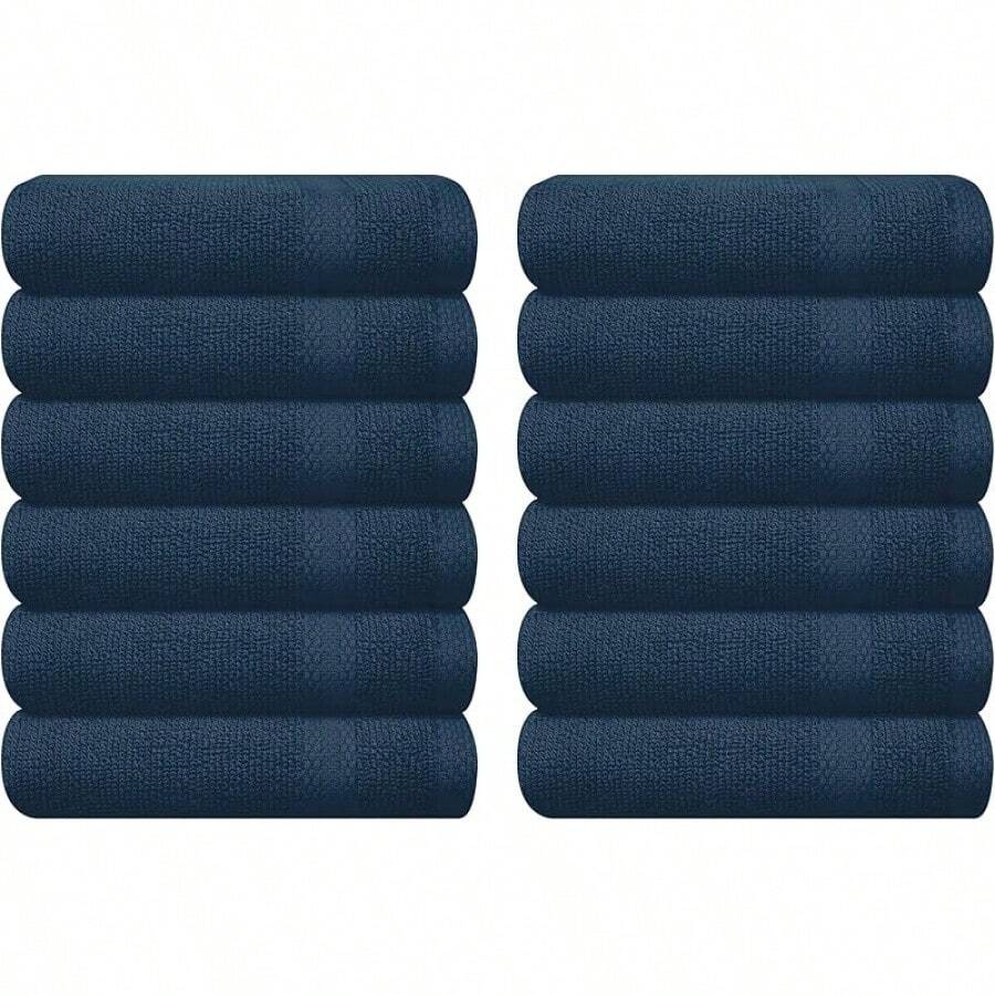 Ultra Soft 8-Piece Towel Set -% Ring Spun Cotton, 2 Oversized Bath Towels 27x54, 2 Hand Towels 16x28, 4 Wash Cloths 13x13 - Daily Use, Hotel & Spa - Olive Green, Luxury Towel Set - 礦物藍 - 查看 1