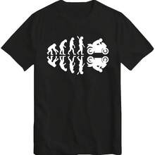 Evolution Of Motorbike T-Shirt Biker Bike Rider Racer Moto GP Gift T Shirt Racing Gift Present Idea Top Dad Top Tee Reflection - Black - View 1