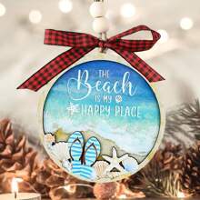 1 件木制双层海滩装饰 - 迷你木制双层海滩海洋装饰，适用于树木和房间墙壁挂饰 - 彩色 - 查看 3