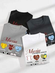 Camiseta de manga corta deportiva de corte slim personalizable para mujer - elige entre gráficos temáticos divertidos y agrega tu texto personalizado para un diseño impreso totalmente personalizado, elegante y cómodo