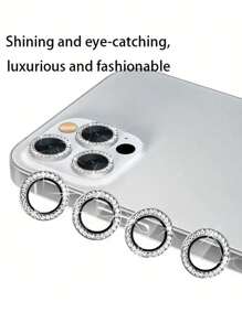 1 Set Silver Camera Lens Protector, Made Of Tempered Glass, Anti-Scratch, Anti-Drop, Ultra HD Lossless Photography, Realistic Color Reproduction, Compatible With IPhone 17 Pro Max/17 Pro/17 Air/17/16 Pro Max/16 Pro/16 Plus/16/15 Pro Max/15 Pro/15 Plus/15/14/13/12 And Other Models. - Silver - View 5