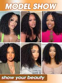 Afro Kinky Curly 13x4 Lace Front Wigs Brazilian Human Remy Hair Transparent Lace Frontal Wig 180% Density Wig Natural Black Suitable For All Women - Natural Black - View 7