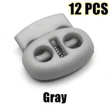 12 piezas/paquete Cordón de plástico con cierre de hole de 5 mm de colores mixtos, clip, ropa deportiva de short - Multicolor - Ver 17